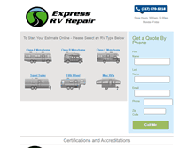 Tablet Screenshot of expressrvrepair.com
